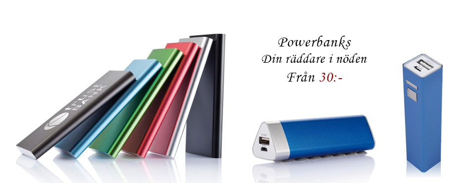 Powerbanks med personlig gravyr