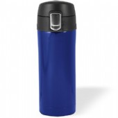 Termosmugg med enkel enhandsöppning.