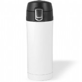 Termosmugg med enkel enhandsöppning.