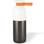 Termos i antracit med mugg i 4 olika färger på silikonhandtaget