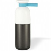 Termos i antracit med mugg i 4 olika färger på silikonhandtaget