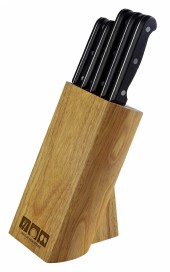 Knivset 5-delar med träblock
