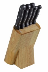 Knivset 5-delar med träblock