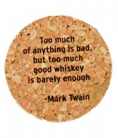 Glasunderlägg i kork med graverad logo