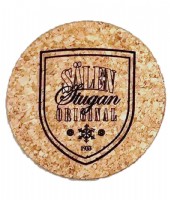 Glasunderlägg i kork med graverad logo